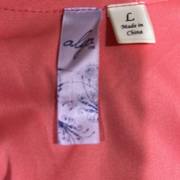 Alya dress in coral with teal floral embroidery like new - Picture 4 of 4